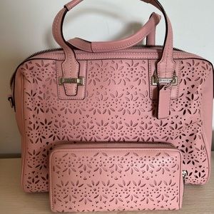 Coach purse. Blush pink. Matching Wallet. Additional shoulder strap.